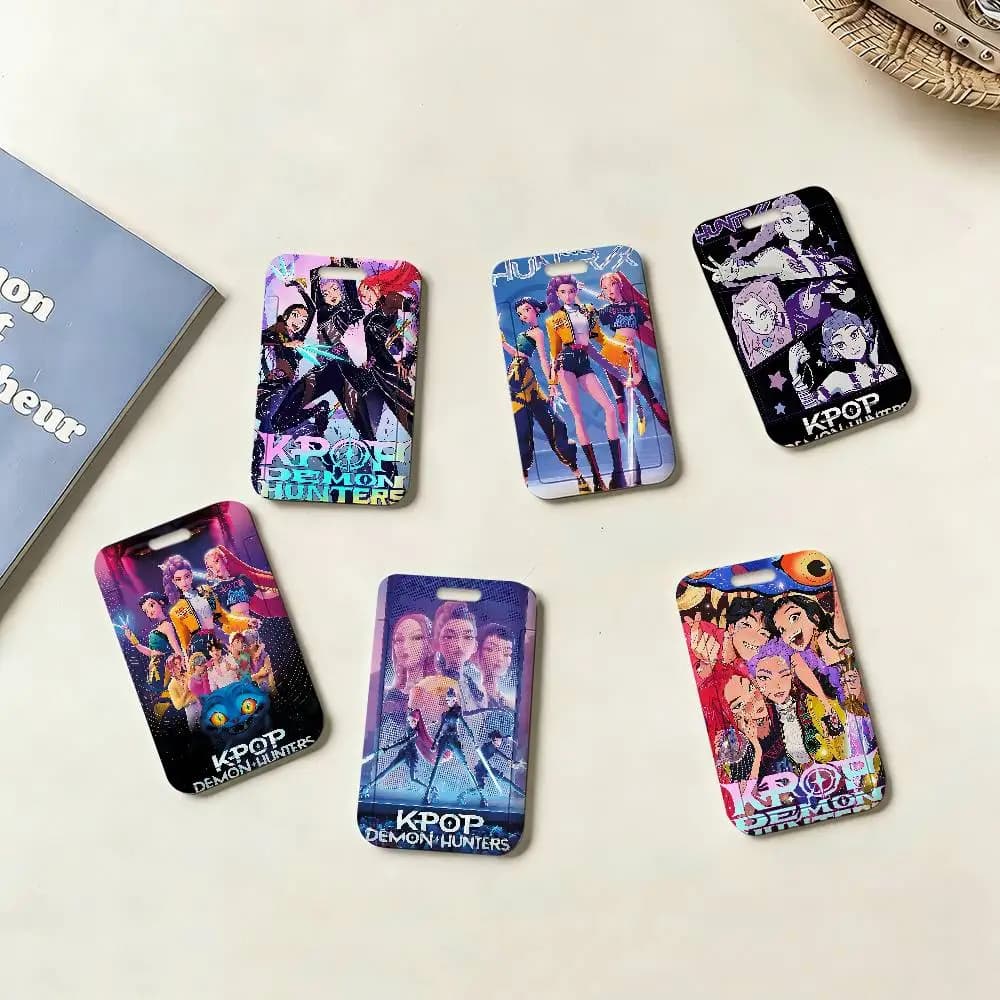 Porta Carte di Credito Anime KPop D-Demon H-Hunters con Cordino da Collo per Carte Bancarie, Bus, ID e Documenti Studenti
