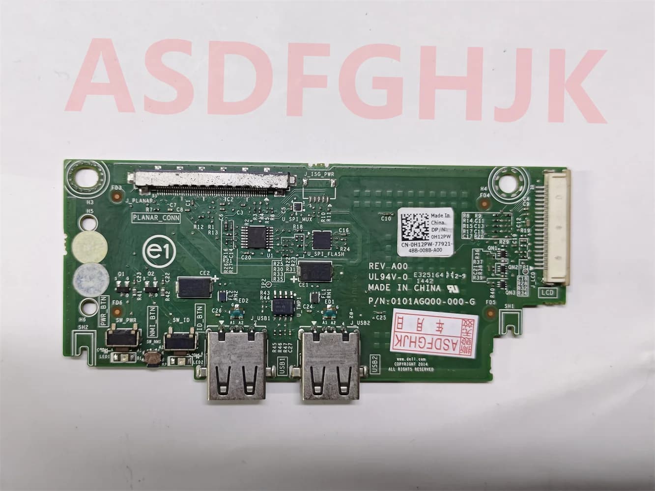 Used Genuine FOR Dell PowerEdge R430 Front Control Panel 2x USB Power Button H12PW 0H12PW