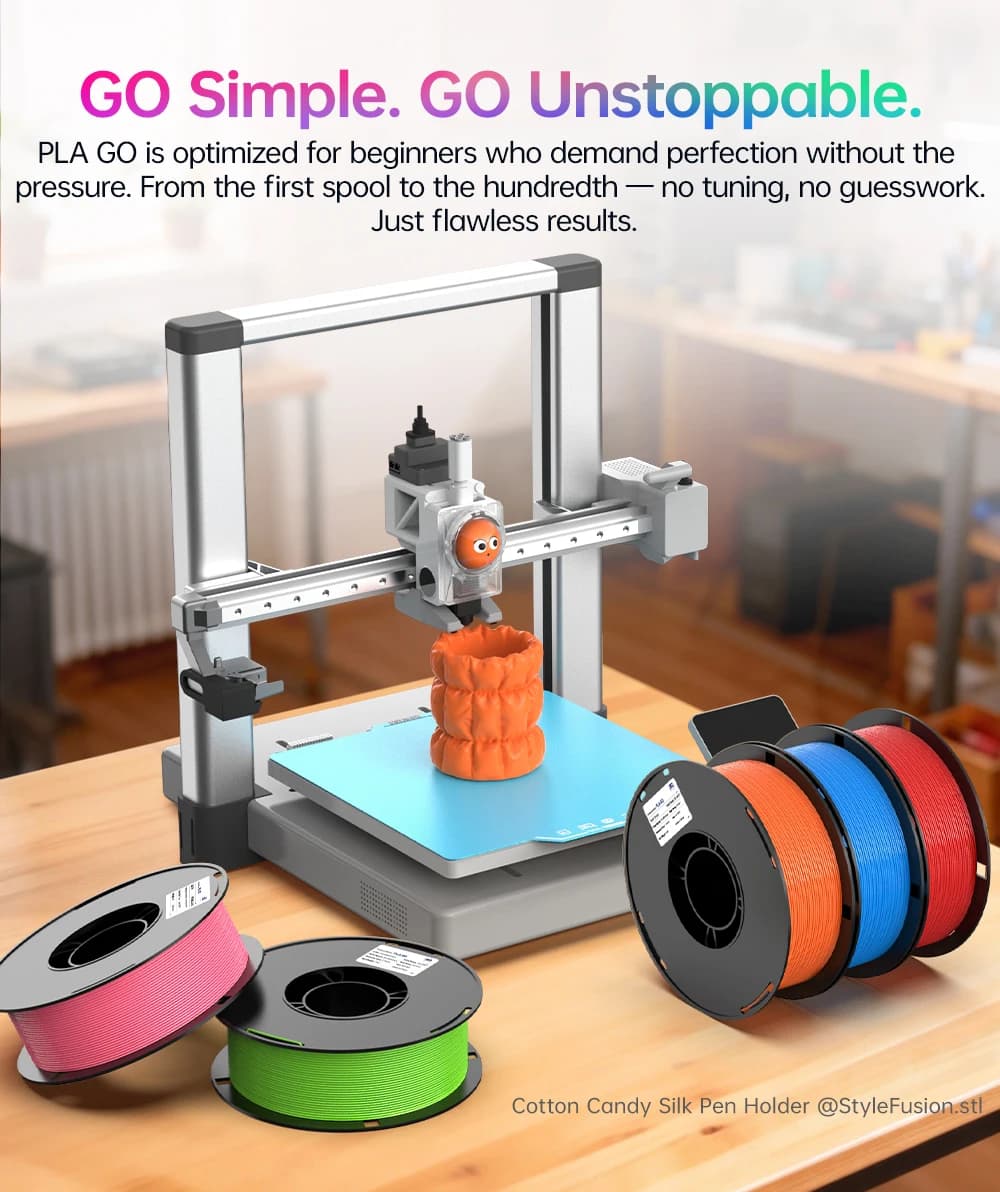 Filamento PLA GO Multicolore BIQU in Fibra di Carbonio, 1.75mm 1kg/Rotolo, Materiale di Consumo per Stampa 3D