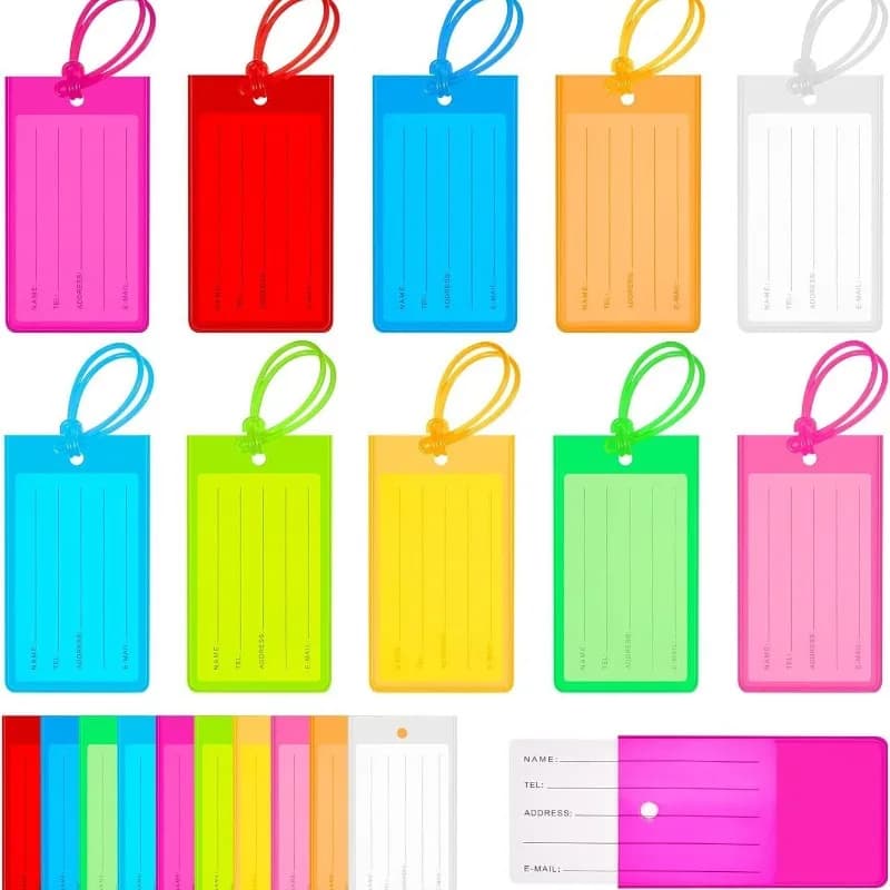 1 pz pz etichetta per bagagli imbarco etichette per bagagli in PVC accessorio da viaggio donna uomo valigia ID indirizzo nome porta etichetta borsa