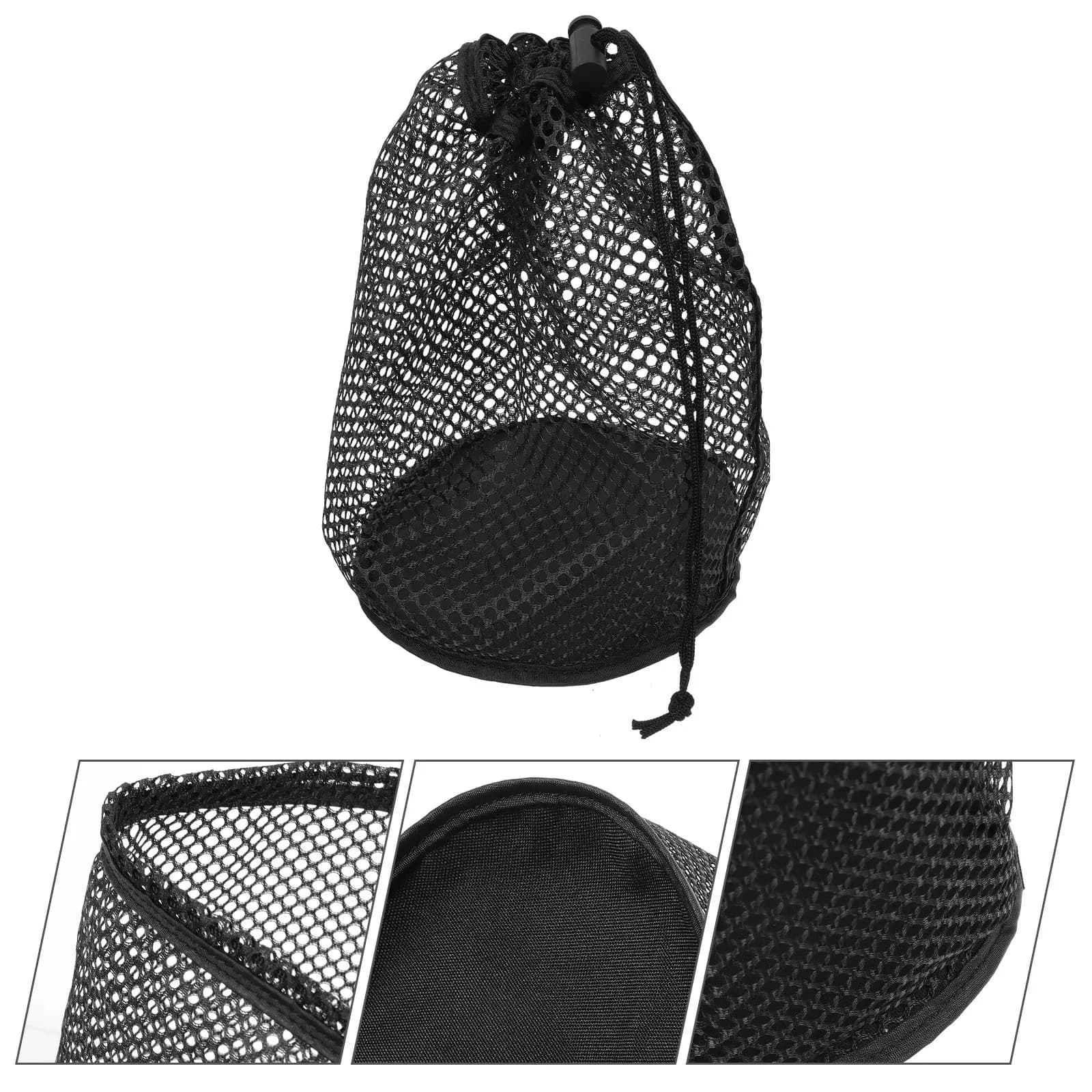 Drawstring Golf Ball Bag Nylon Mesh Ball Picking Pouch for Tennis Baseball Golf Storage Washable Lightweight Portable Sports Bag