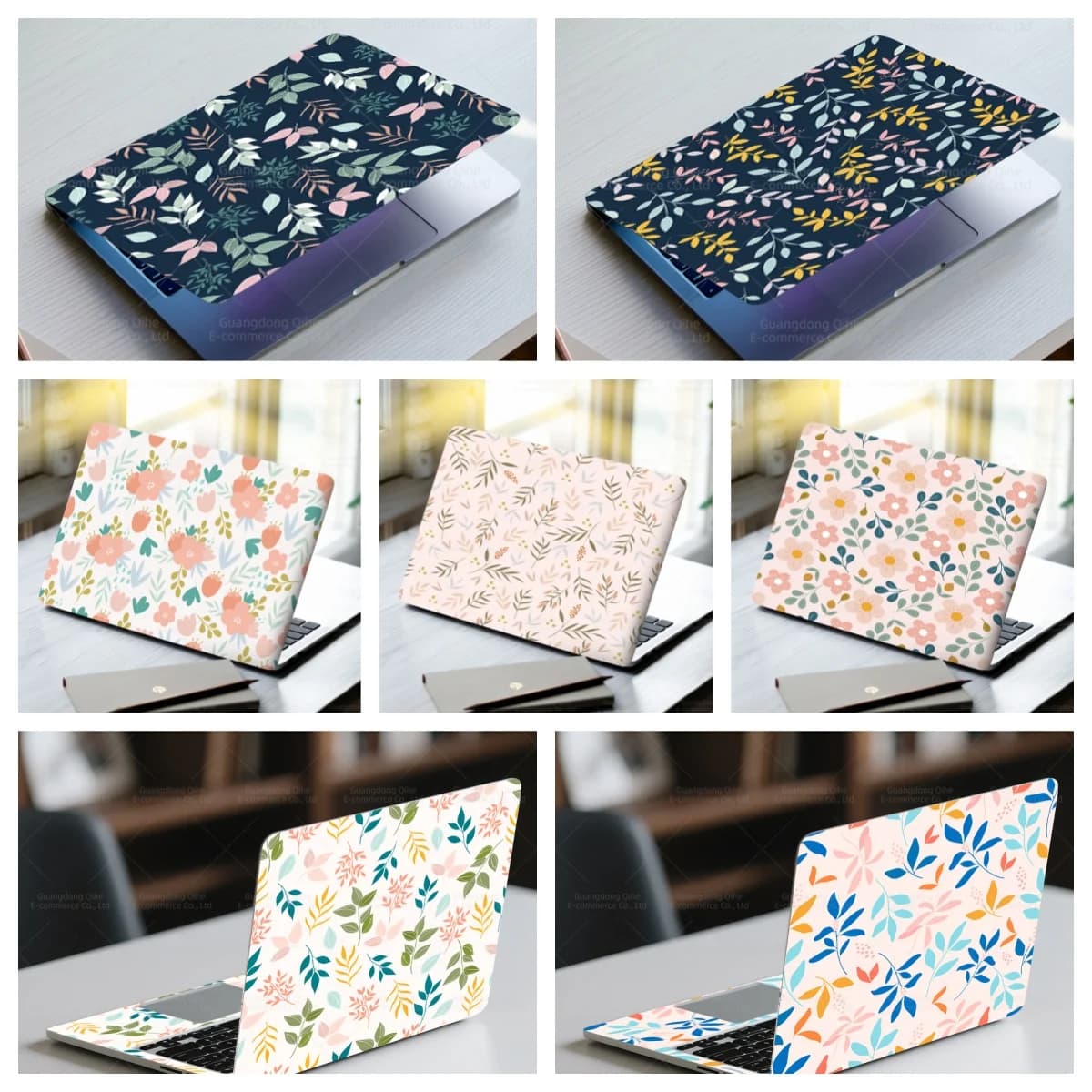 Set di 2 Adesivi Protettivi per Laptop con Motivi Botanici, Ritagliabili su Misura per Notebook e Macbook da 13-17 Pollici, Decorazioni Artistiche