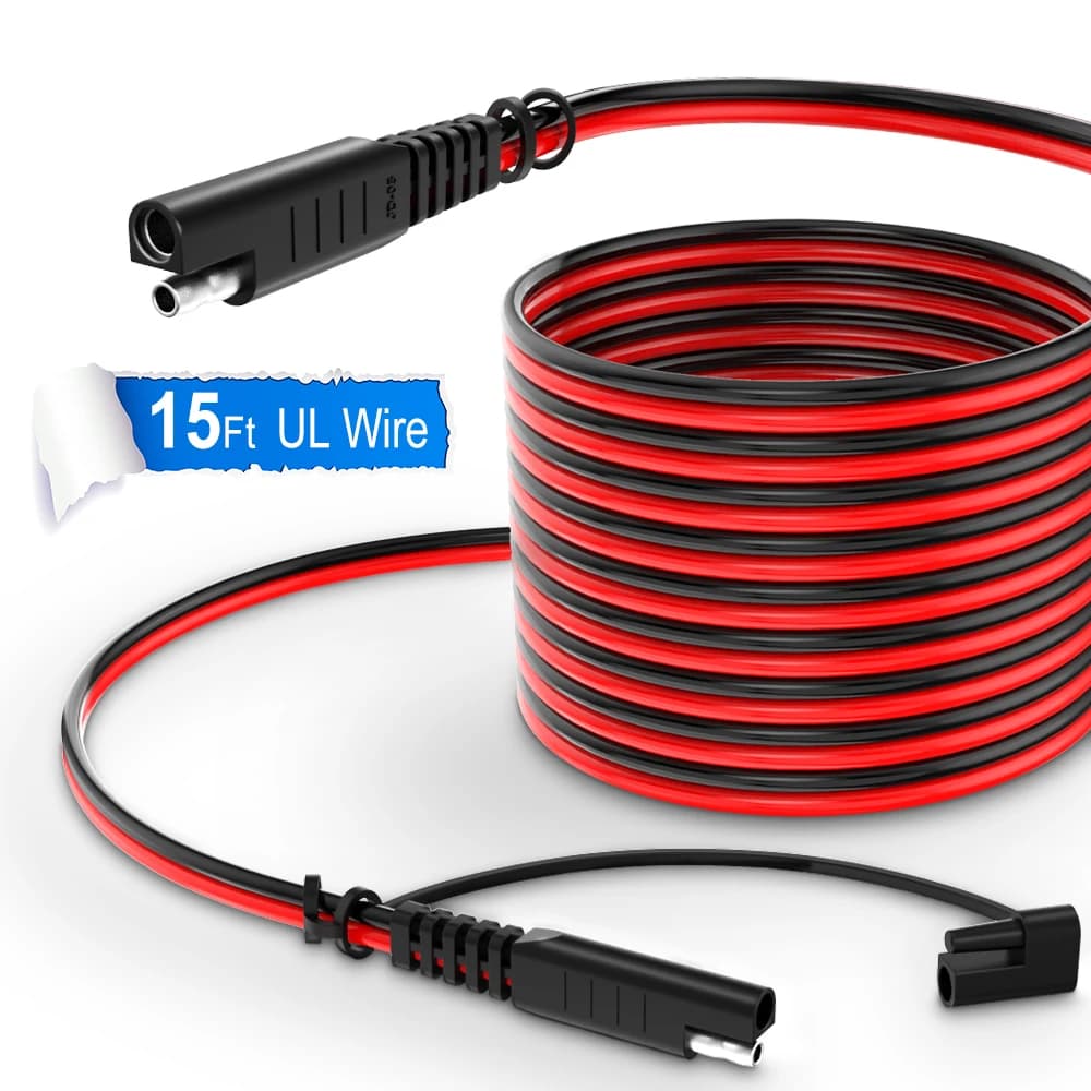 Cavo di prolunga da SAE a SAE 14AWG 4,5 m Connettore rapido per pannello solare per auto RV Moto Cavo di ricarica batteria 12V - 36V
