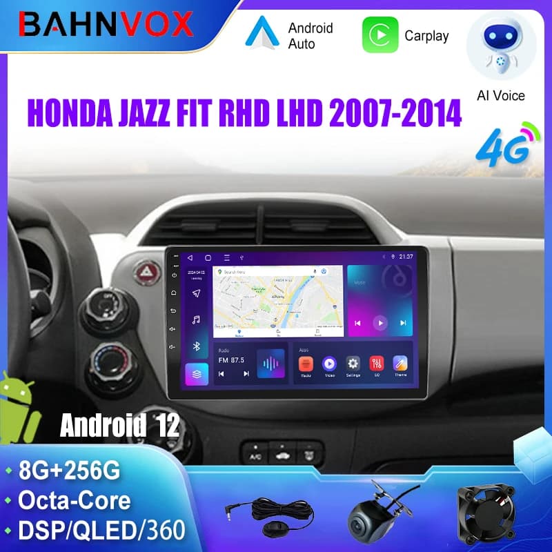10.1'' Android 12.0 Car Radio for HONDA JAZZ FIT RHD LHD 2007-2014 GPS Navigation Multimedia Player Carplay Stereo Head Unit