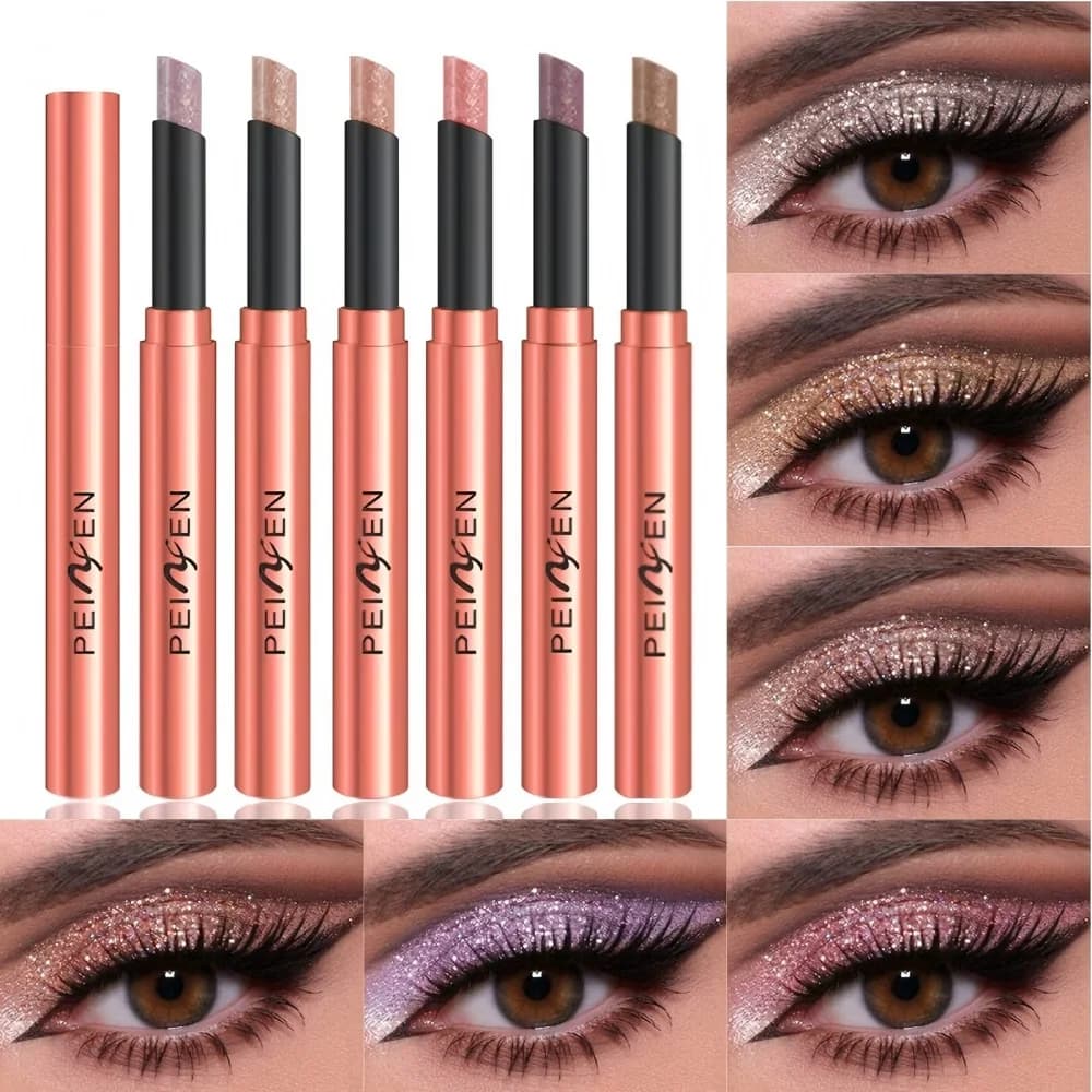 Make-up tool with fluorescent pen for 6 color metal shadings