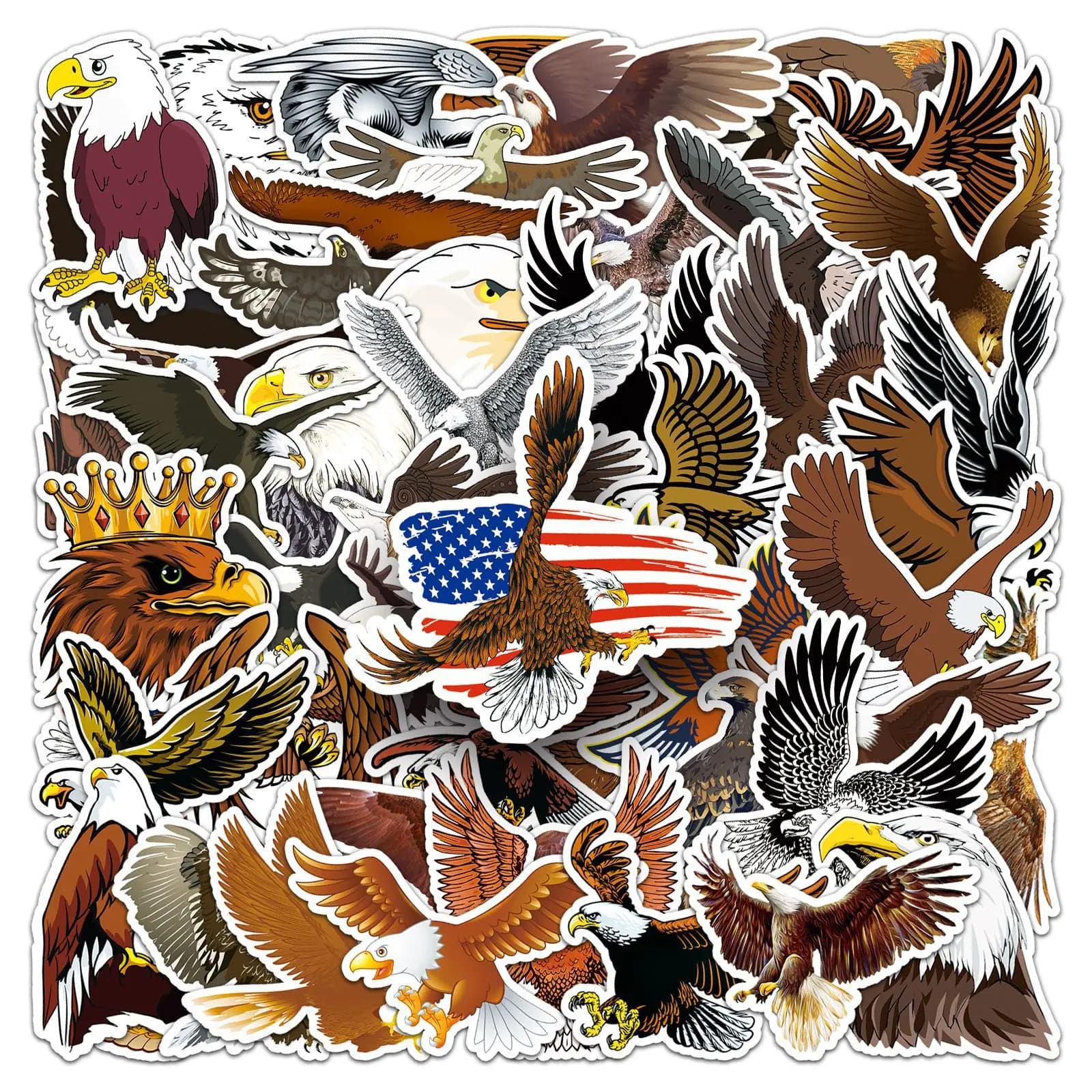 50Pcs eagle graffiti DIY cartoon Decoratio phone Luggage Laptop Guitar Bike Skateboard fridge helmet Kid Toy waterpro sticker