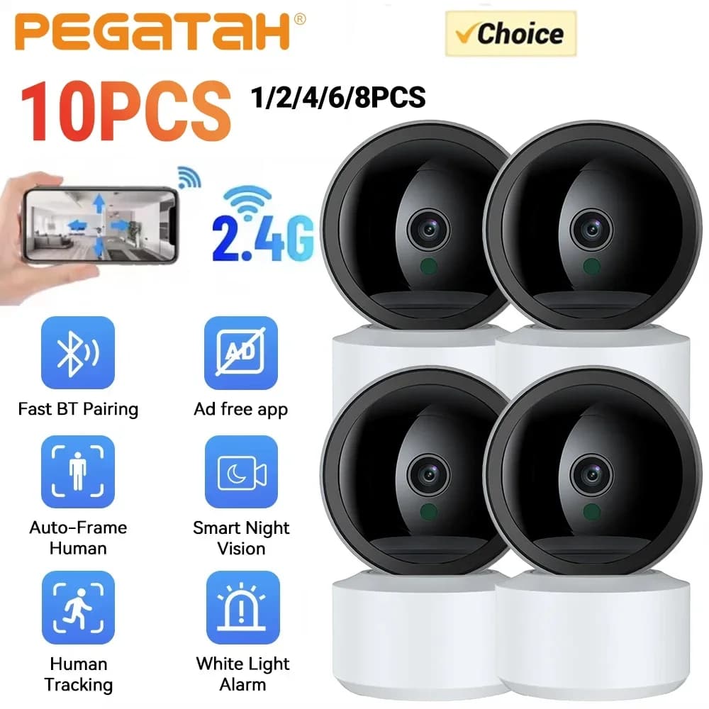 Baby monitor WiFi da 1-10 pezzi da 5 MP e telecamera di sicurezza con 2K HD, rilevamento del movimento Visione notturna Avvisi audio bidirezionali in tempo reale, app O-Kam