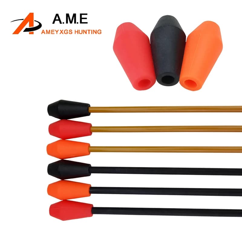 6/12 pezzi punte di freccia in gomma per diametro esterno 6/8mm albero di freccia bambini principianti allenamento tiro con l'arco punte di freccia pratica bersaglio