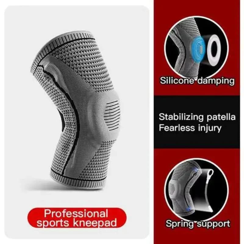 Ginocchiera Traspirante in Nylon con Imbottitura in Silicone, Sottile e Antiscivolo, Supporto per Ginocchio da Uomo per Basket, Corsa, Fitness, Allenamento e Sport