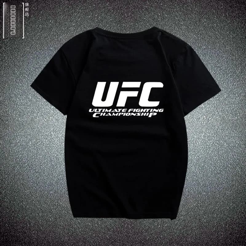 Fight Match T-Shirt Short Sleeve Men's Boxing Martial Arts Top Pure Cotton round Neck Casual Top Competition Wear