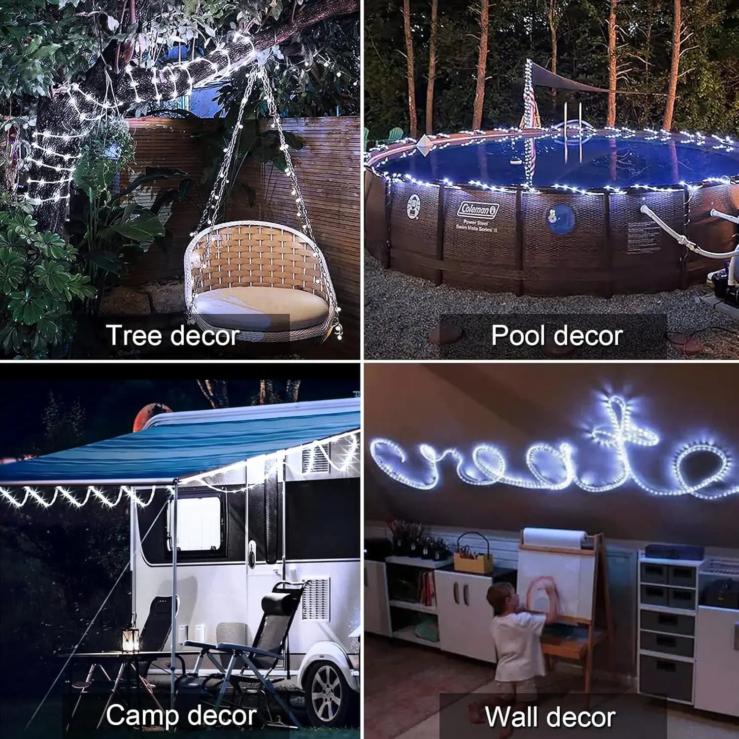 La corda solare a LED illumina la corda del tubo illumina il tuo giardino con la ghirlanda di 22M 12M 7M per tutte le occasioni