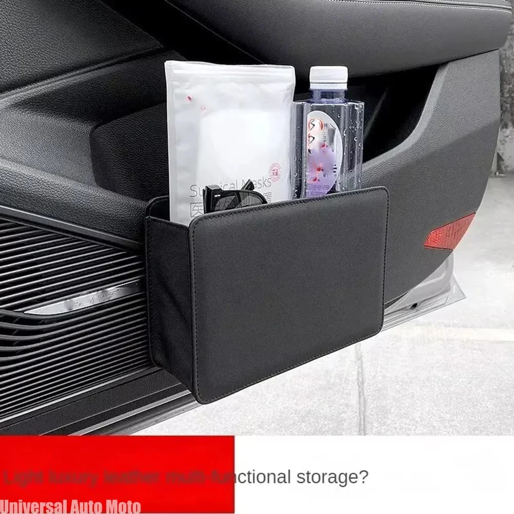Foldable Car Door Storage Box Seat Back Hanging Trash Can Interior Products - Organizer Bag for Car