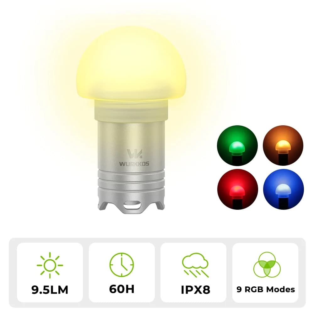 Wurkkos DL04 RGBOW LED Dive Signal Flashlight Twist-on Switch Diffused Night Diving Torch Light with Type C Interface 16340 BAT