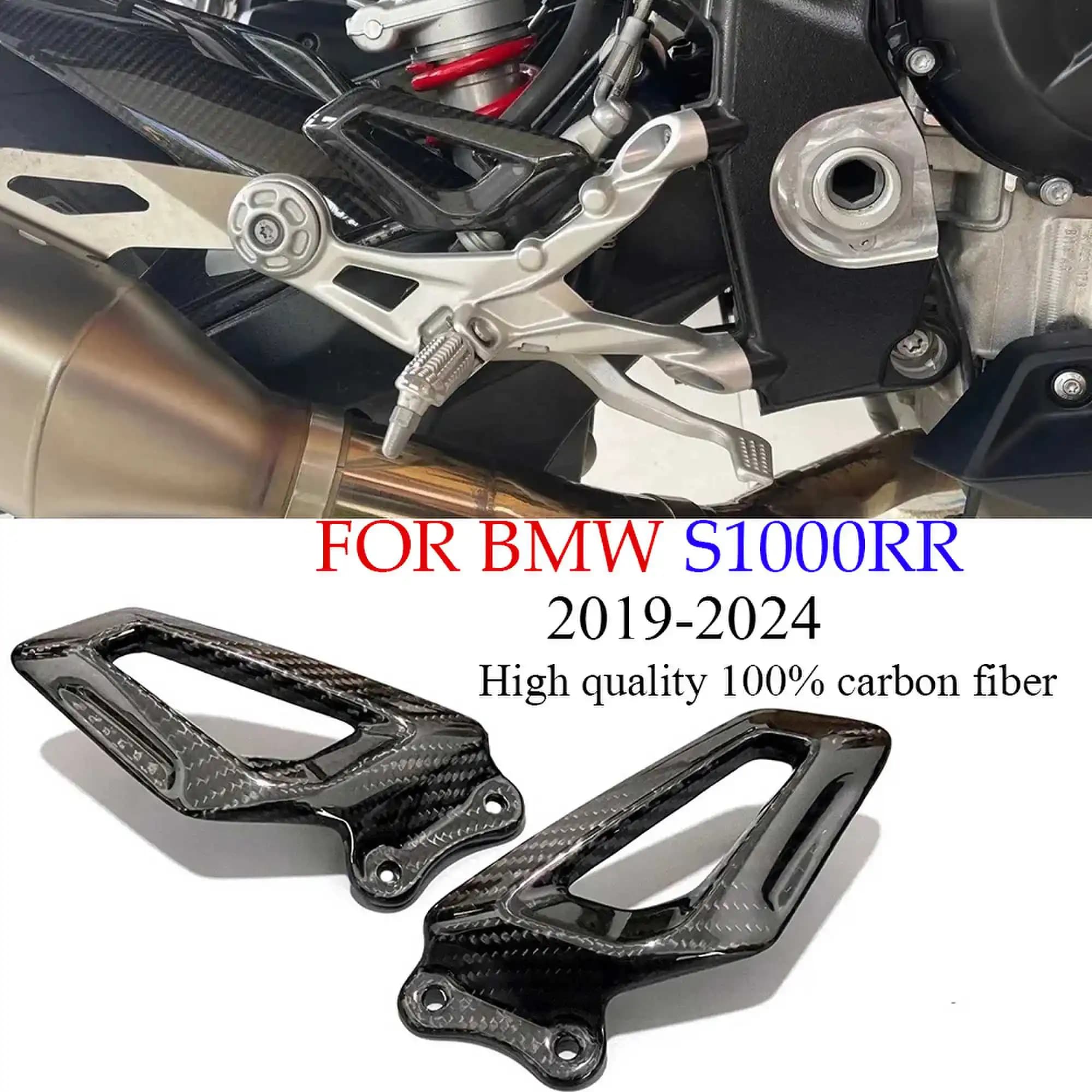 Per BMW S1000 RR M1000RR 2019 2020 2021 2022 2023 2024 S1000RR Accessori Moto In Fibra di Carbonio Tacco Piatti Protezioni Pedane