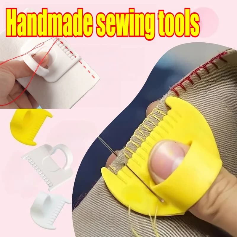 Easy-Grip 3D Printed Sewing Tool for Beginners and Seniors - Plastic Hand Sewing Help with 4 mm spacing, prevents jump points