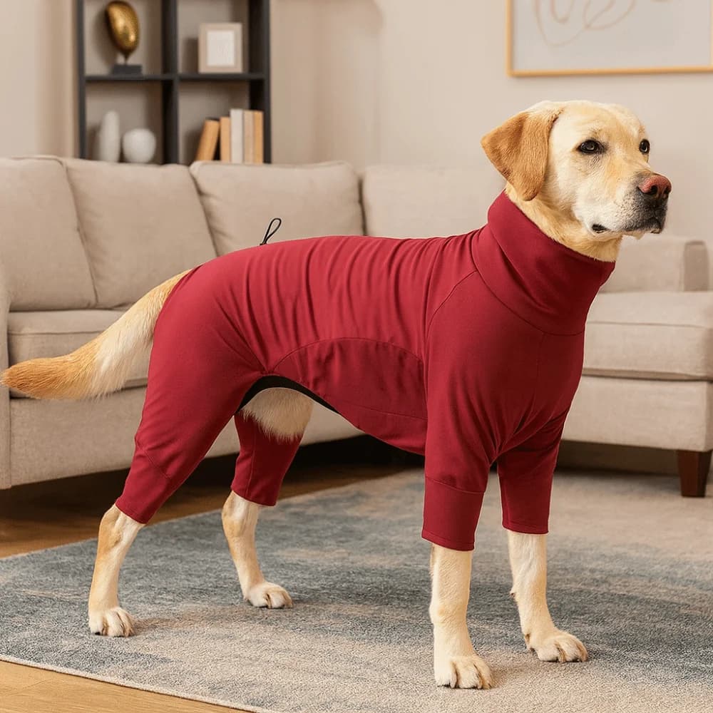 Tuta invernale per animali domestici a collo alto Felpa con cappuccio a quattro zampe impermeabile antivento per cani Cappotto in cotone per cuccioli di cotone ispessito caldo