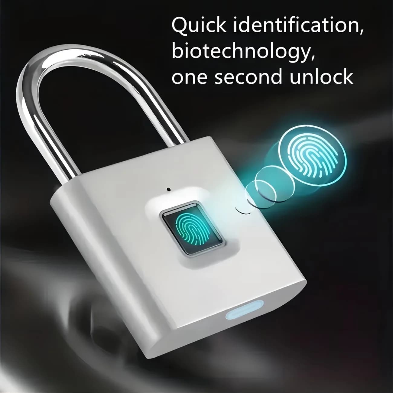 Lucchetto portatile intelligente con impronta digitale, 1 pezzo, lucchetto di sicurezza resistente alla ruggine per bagagli e borse, per la prevenzione dei furti senza chiavi