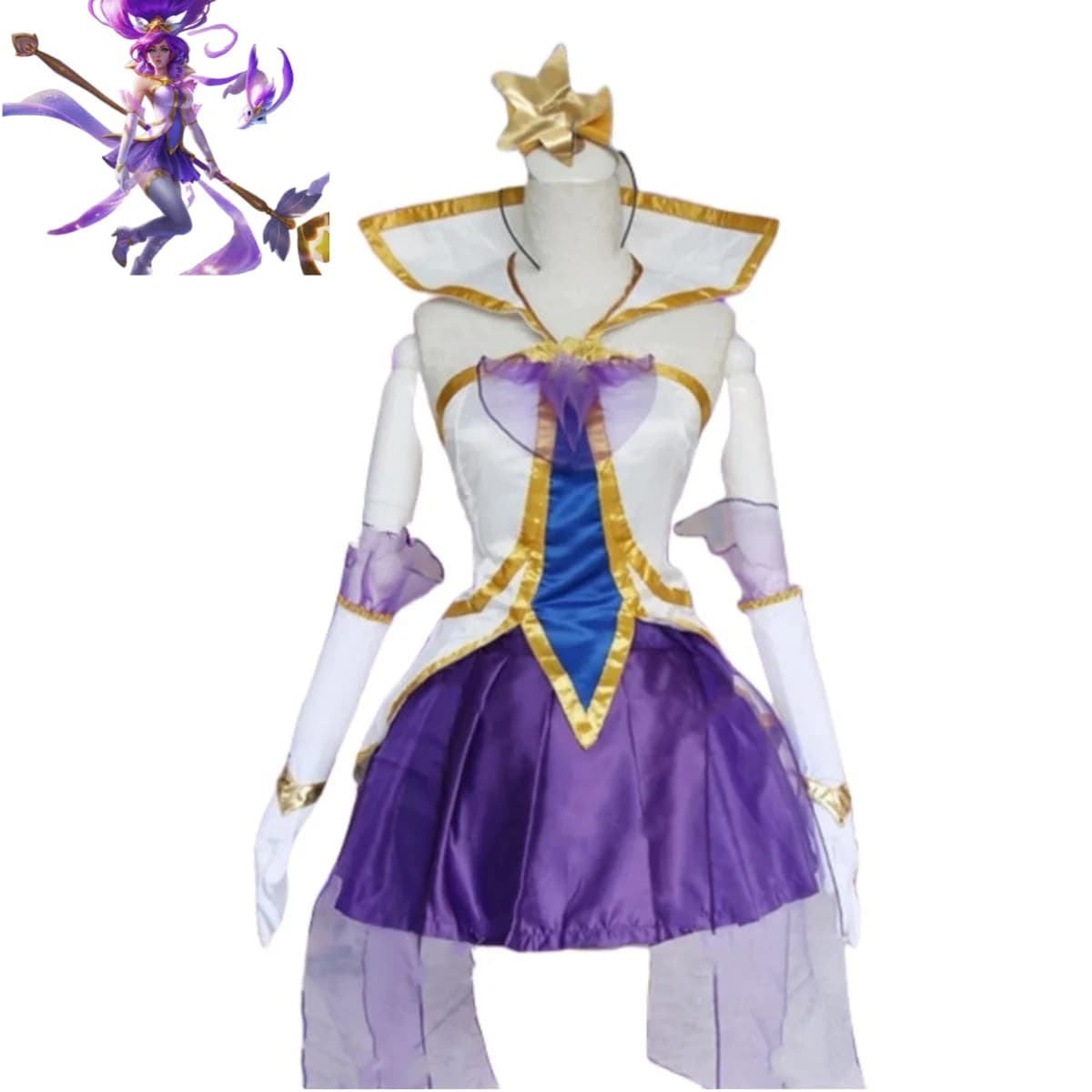 Gioco LOL Star Guardian di Soraka Janna Costume Cosplay Il Starchild Gonna viola Parrucca Donna adulta Vestito sexy di Halloween 2025