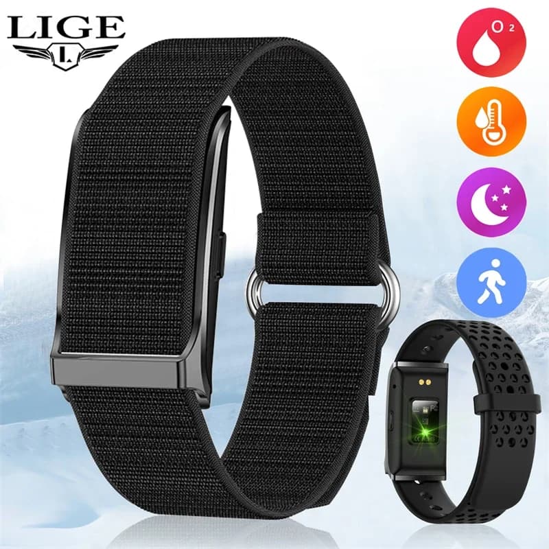 LIGE Braccialetto Smart per Coppie, Fitness Tracker Impermeabile, Smartwatch Sportivo con Monitoraggio Frequenza Cardiaca, Pressione Sanguigna, Salute e Contapassi