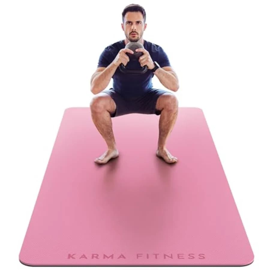 Tappetino per Esercizi Grande, Spessore 10mm, 72x32 Pollici, Antiscivolo in TPE, per Yoga, Pilates, HIIT, Fitness, Palestra Domestica, con Borsa Gratuita