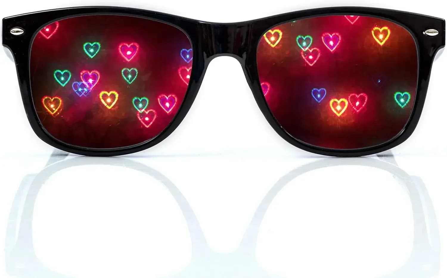 Occhiali per Diffrazione a Cuore - Effetto Prisma 3D, Vedi Cuori in Ogni Luce, Accessori per Festival e Rave