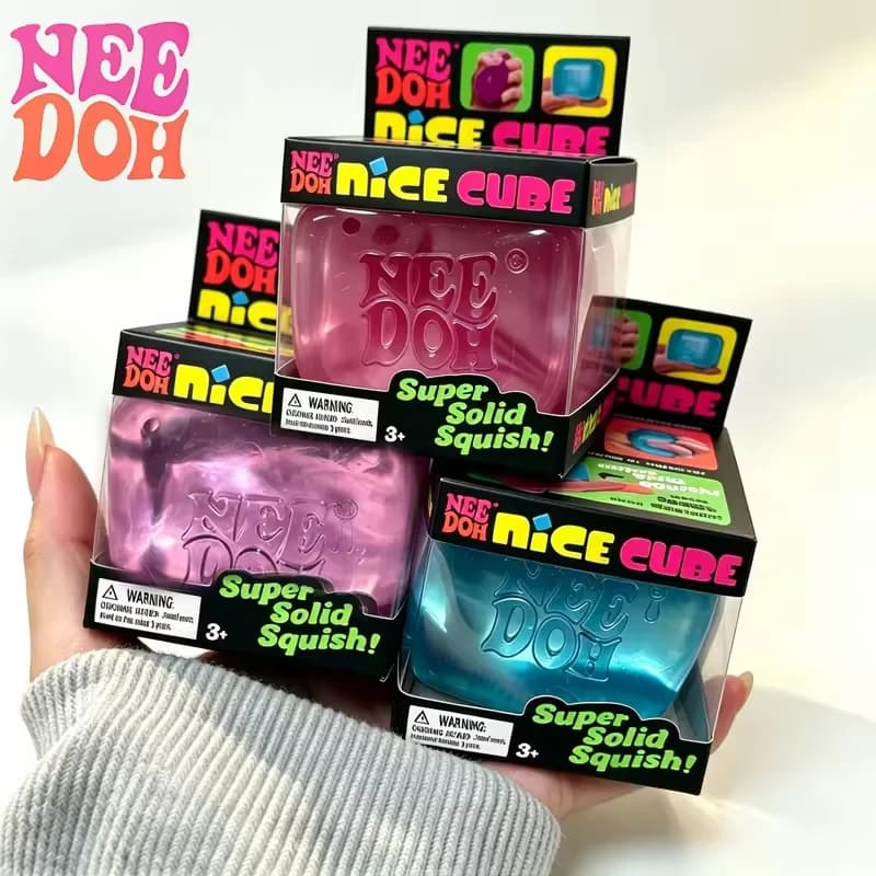 Nee Doh Nice Cube Sensory Stress Squishy Toy Blind Box Reliever Fidget Tool for Anxiety & Focus Desk Sensory Cube for Adults