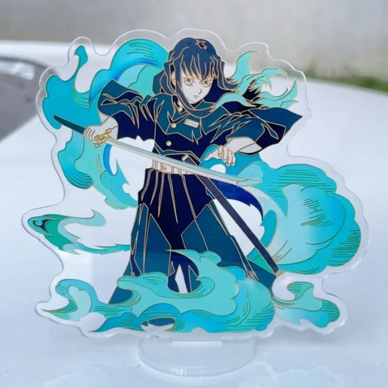 Kawaii Demon Slayer Ornamenti acrilici Tokitou Muichirou Action Figure Decorazione desktop per auto Modelli Regalo di compleanno per i fan dell'anime