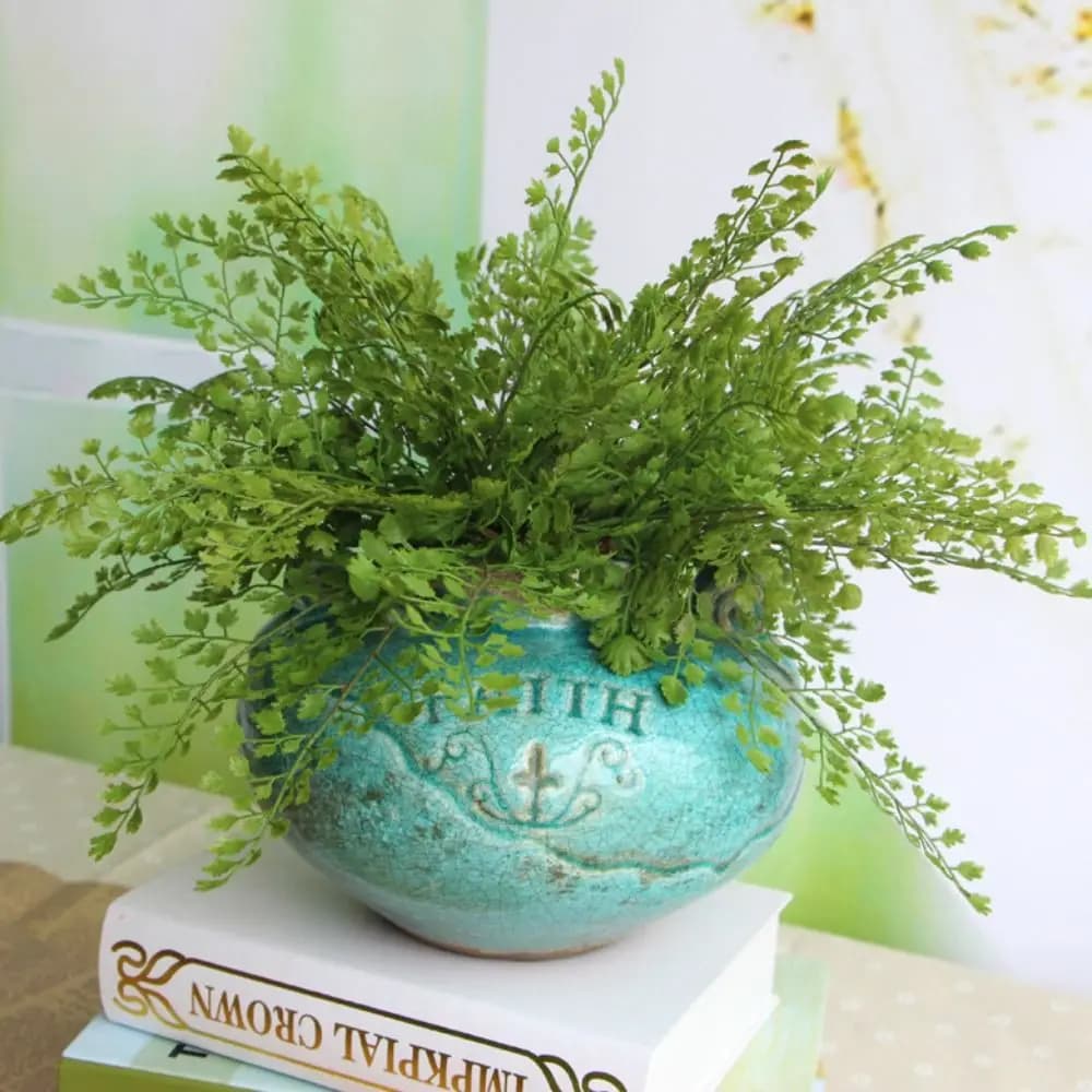 Piante Artificiali di Felce Maidenhair Fatte a Mano, Foglie di Ginkgo Realistiche in Plastica, Pianta Finta Elegante al Tatto Reale