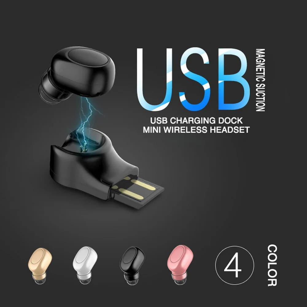 X11 Mini Single Ear Bluetooth 5.0 Earbud, USB Magnetic Charging Case, iOS Power Display, IPX5 Waterproof for Sports Car