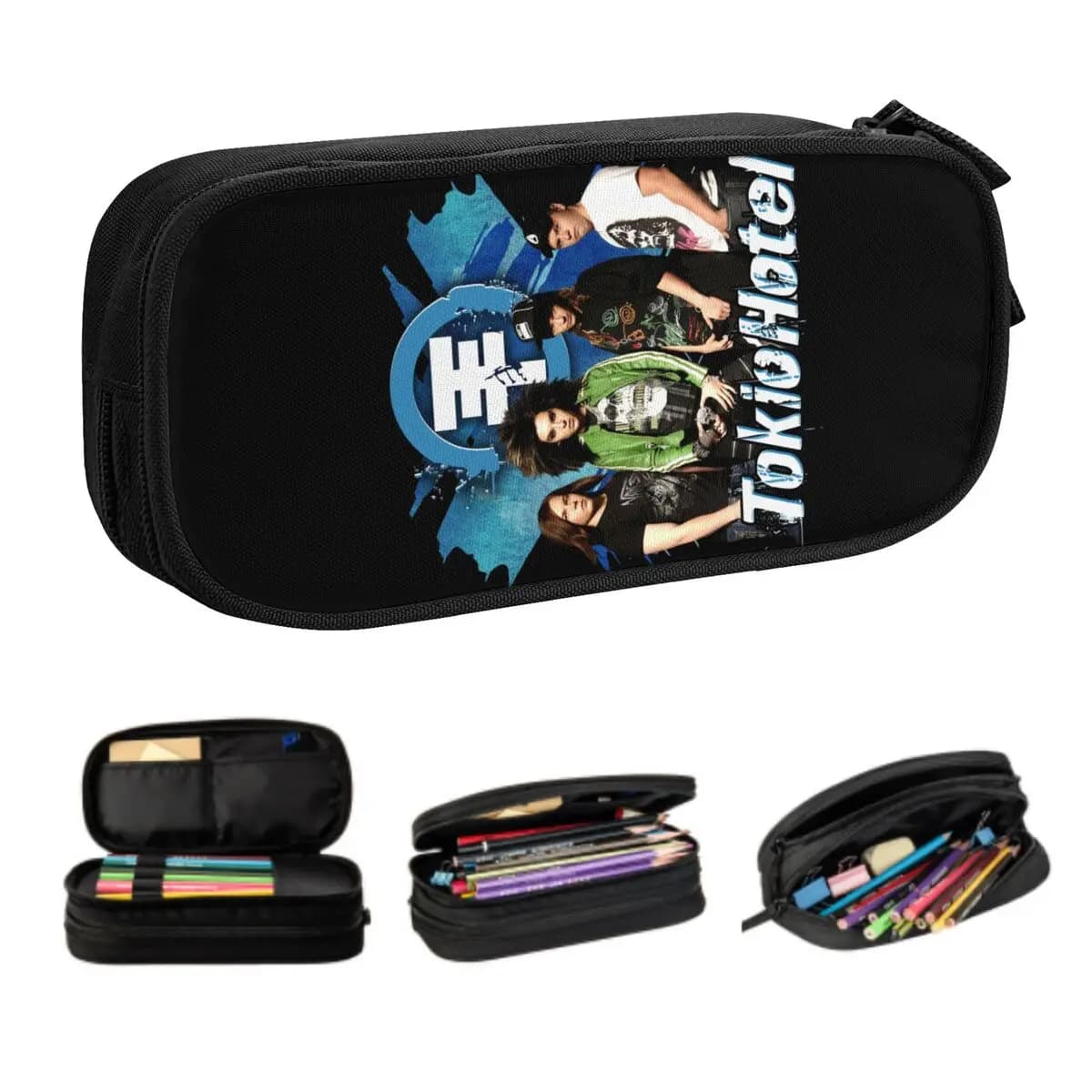 Astuccio personalizzato Kawaii Pop Rock Band Tokio Hotel per ragazzo e ragazza, grande contenitore per matite tedesco, accessori scolastici