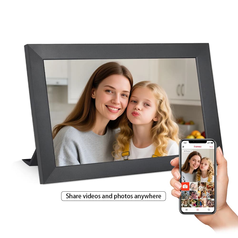 10.1" Touch Screen Digital Picture Frame 32GB Share Photo Video and Best Wishes Via Frameo App Smart WIFI Digital Photo Frame