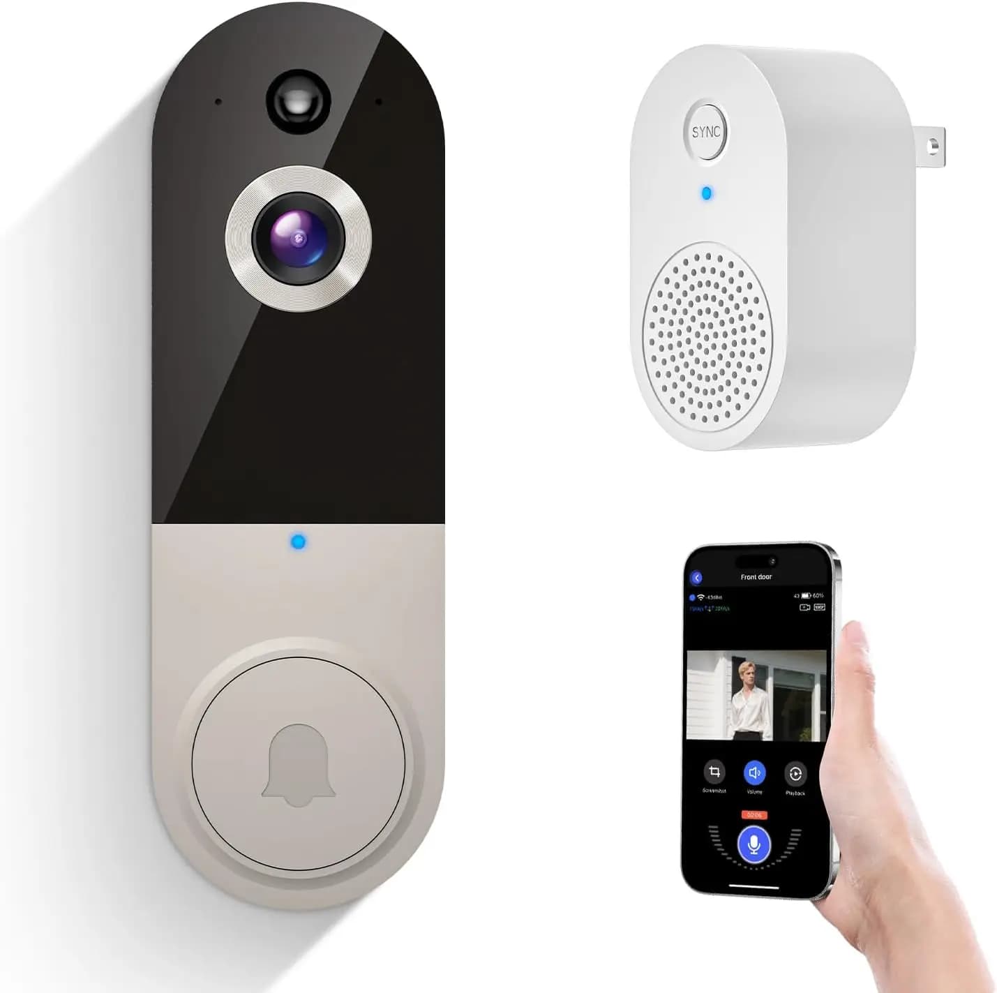Campanello Video WiFi Intelligente con Rilevamento AI, Visione Notturna, Audio Bidirezionale e Archiviazione Cloud