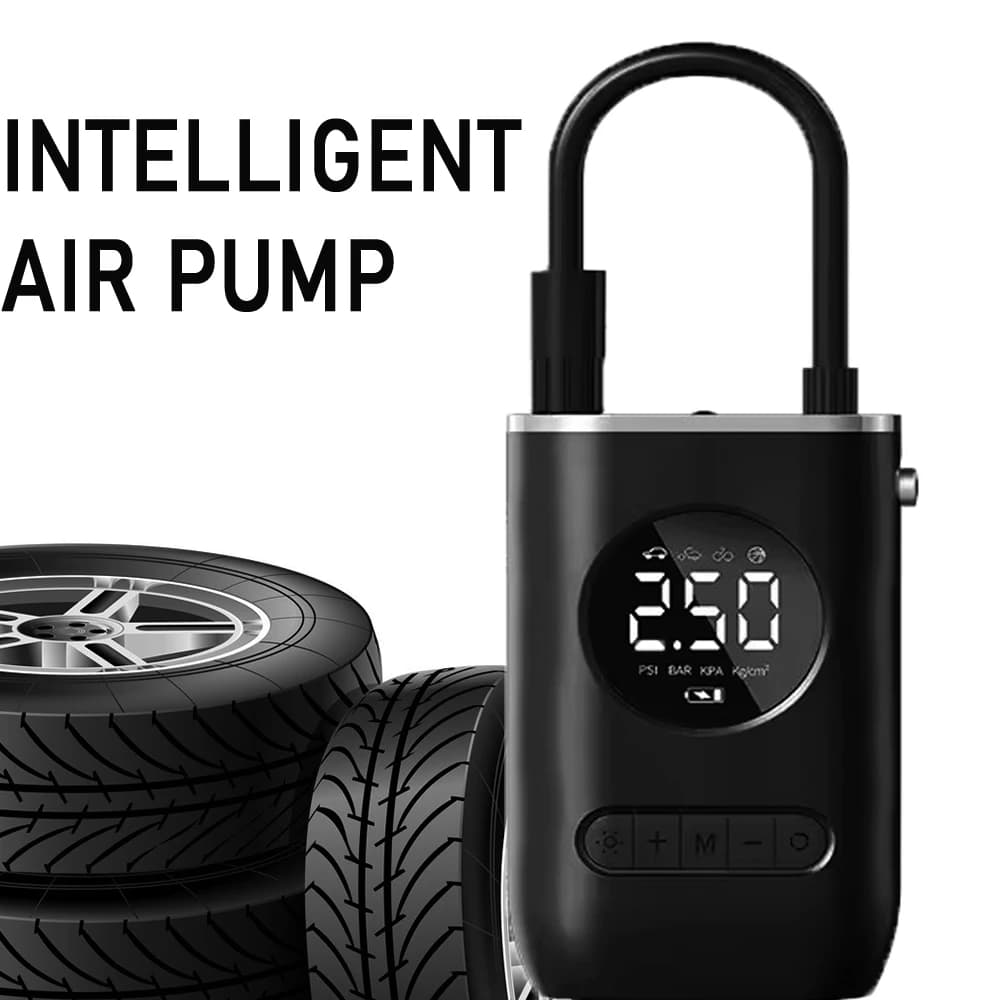 Gonfiatore elettrico ricaricabile per pneumatici con pompa d'aria per auto wireless portatile per auto, motocicli, palle, compressore di gonfiaggio rapido
