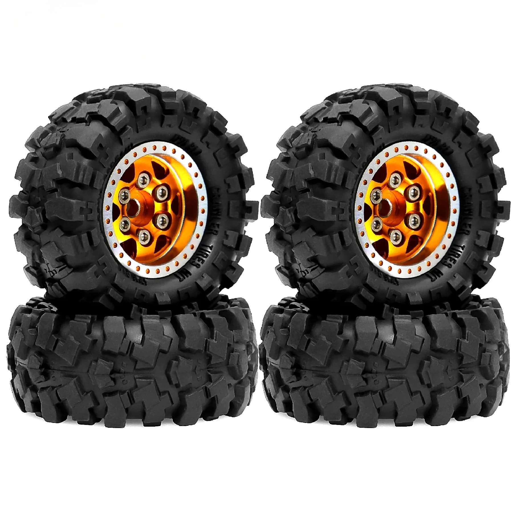 Set di 4 Pneumatici Beadlock da 1.0 Pollici per Terreni Fangosi per Crawler RC 1/18 1/24 Axial SCX24 AX24 FMS FCX24 TRX4M