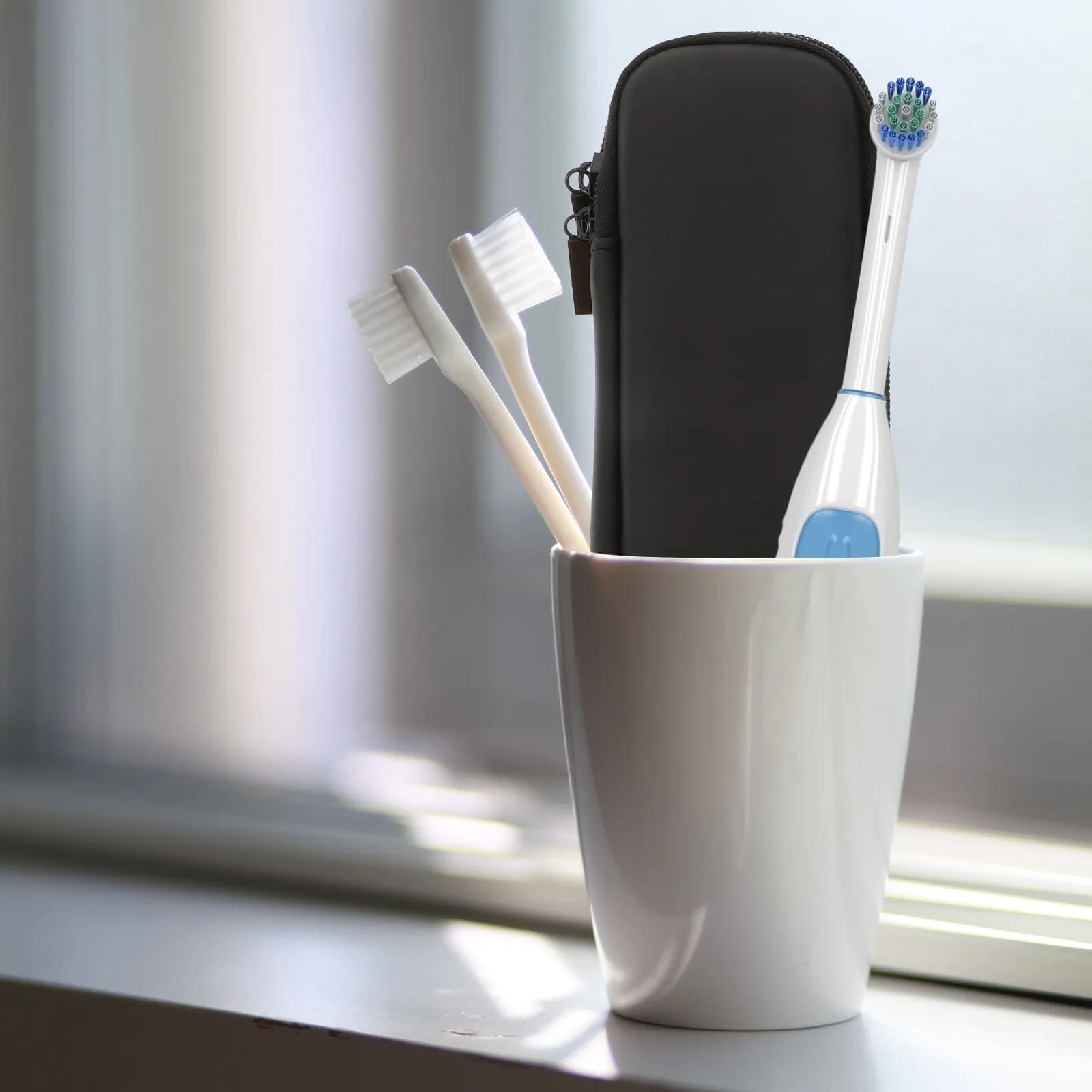 2-piece electric toothbrush holder box, portable travel toothbrush case, waterproof, shockproof, high protection, for electric toothbrush