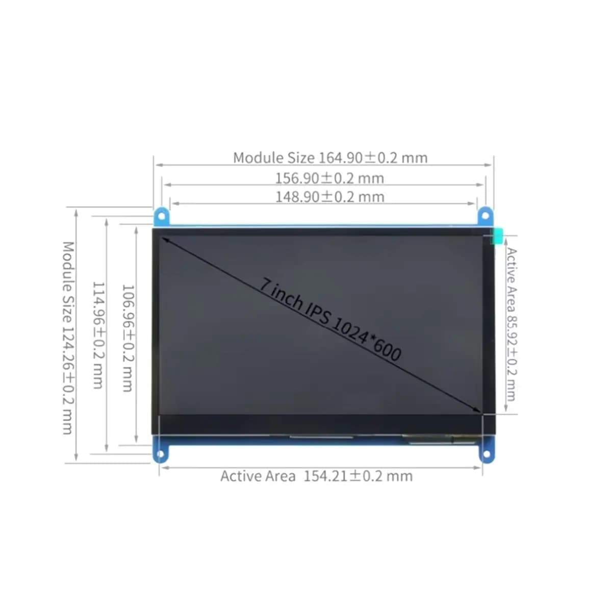 Monitor LCD da 7 Pollici Compatibile HDMI per Raspberry Pi 3a Generazione, Ultra-Alta Definizione 1024x600