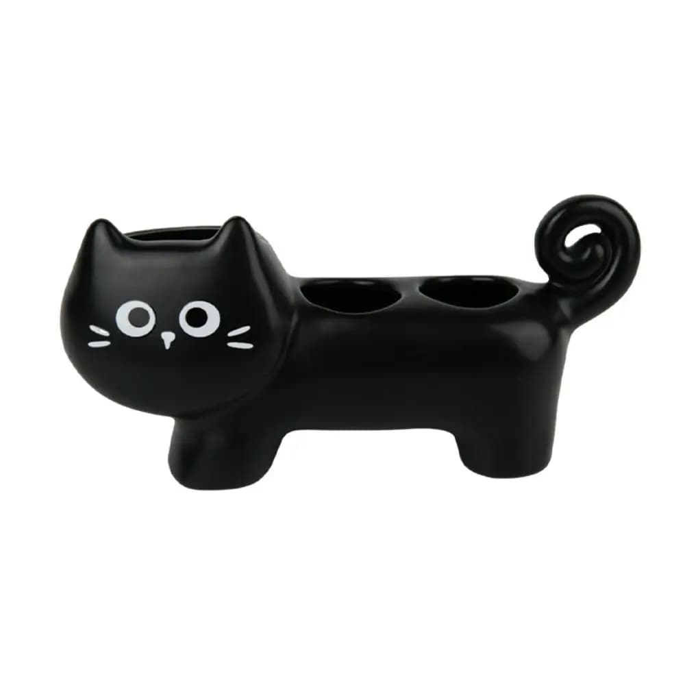New 3 Hole Electric Toothbrush Holder, Design Cat Carton Animated, Waterproof, Ceramic Base Home Use Resistant