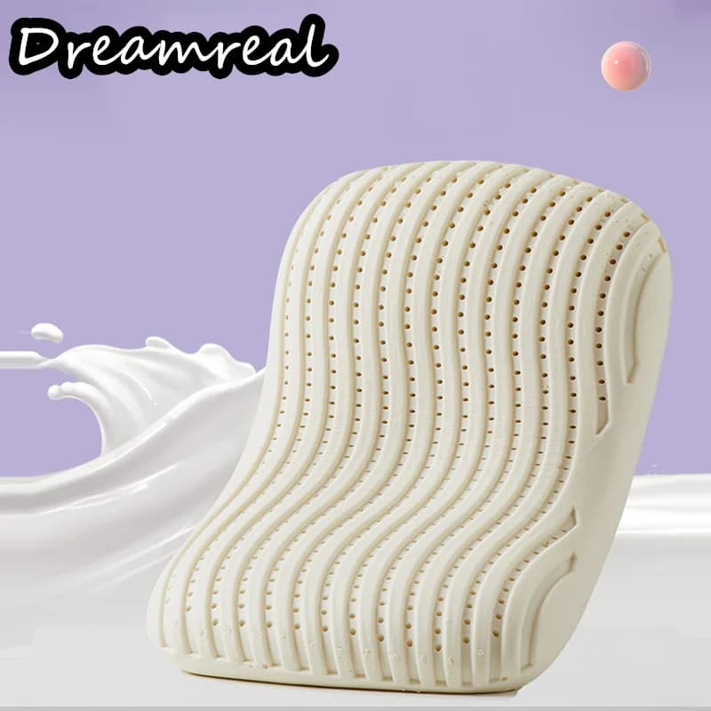 Cuscino in lattice Dreamreal con fodera, cuscino ortopedico 3D SPA per massaggio, per dolori al collo, protegge le vertebre, cura della salute, a lento ritorno