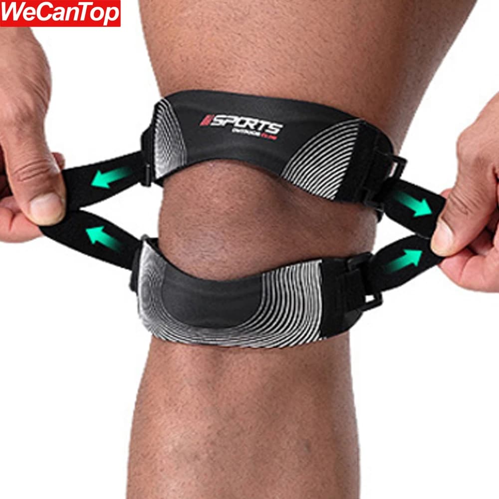 1PCS Ginocchiere regolabili per donna e uomo con doppie barre in silicone, cuscinetti per la rotula – Ideali per pallavolo, tennis, squat, tendinite