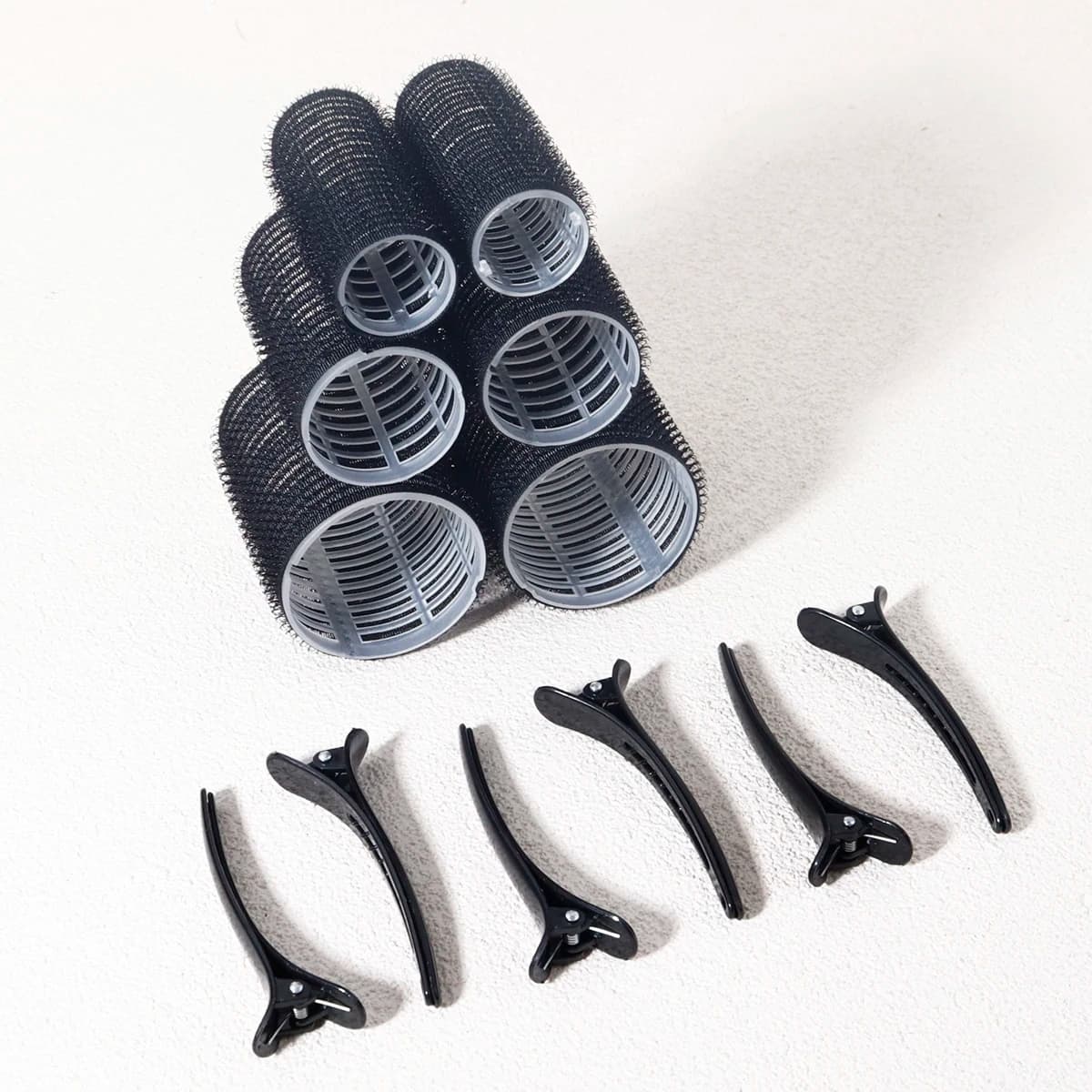 Set of 12-piece self-supporting bigodins, including 6 studs and 6 clips, suitable for the design of DIY hairstyles, special for real hair wigs
