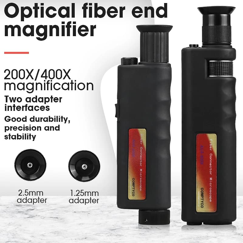 Microscopio portatile per ispezione fibra Multiples AUA-200X/400X/200XD 2.5mm(SC/FC/ST) /adattatore 1.25mm(LC)/SMA905 3.175mm
