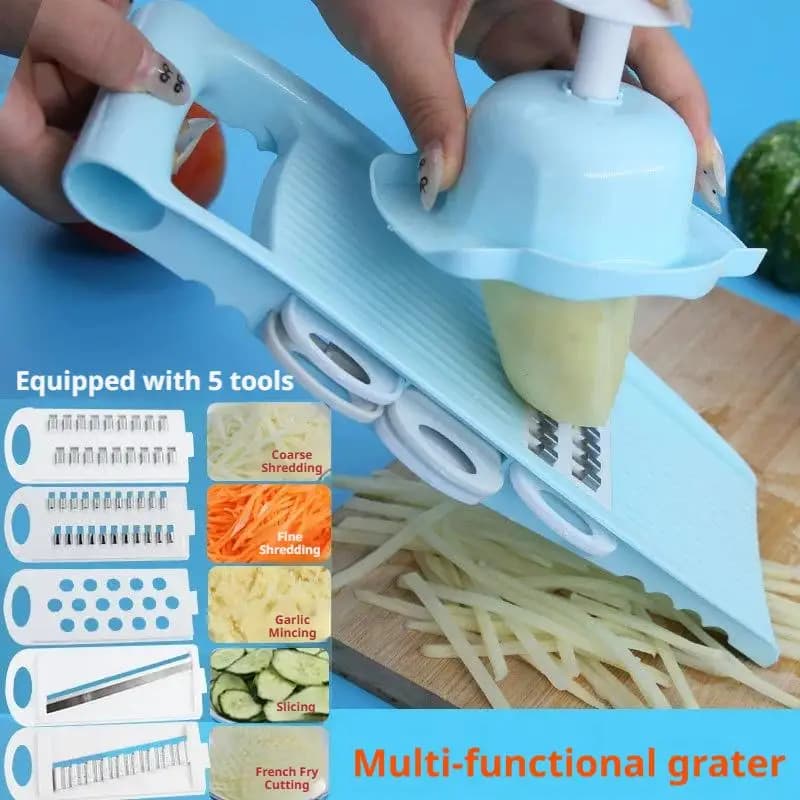 Grattugia Multifunzione da Cucina, Utensile Manuale per Tagliare, Affettare e Sminuzzare, Tritatutto per Patate, Raschietto per Alimenti B3X1