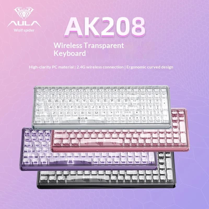 AULA AK208 2.4G 99 Keys Sensation Mechanical Cool Lighting for Office and Gaming PC Ergonomics