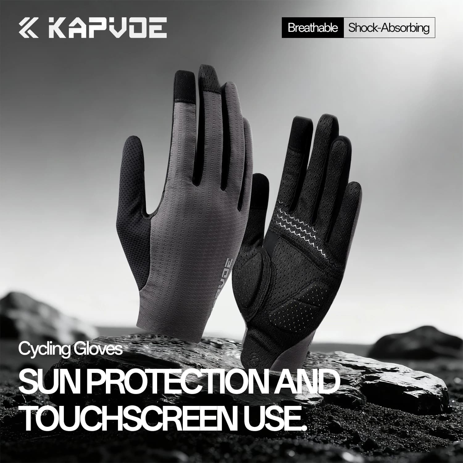 Cycling Gloves Kapvoe Anti-slip for Men and Women, Touchscreen, for MTB, Road Bikes, Breathable, for Gym, Fitness, Fishing, Bicycle Racing