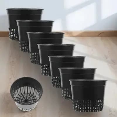 10 Pezzi Cestini in Plastica Neri per Piante Acquatiche, Vasi per Coltivazione Idroponica, Contenitori per Erba Acquatica per Balcone e Casa