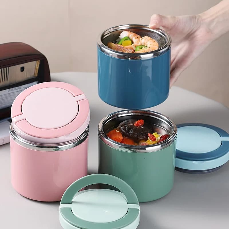 1 contenitore per il pranzo, tazza per la colazione, tazza per la zuppa, portatile con coperchio a tenuta stagna, per studenti e impiegati d'ufficio