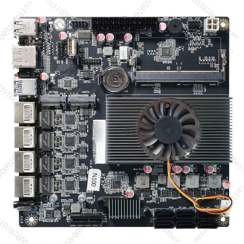 Computer industriale con scheda madre ITX a basso consumo N100, 6 dischi, router soft a 4 rete, server di archiviazione NAS