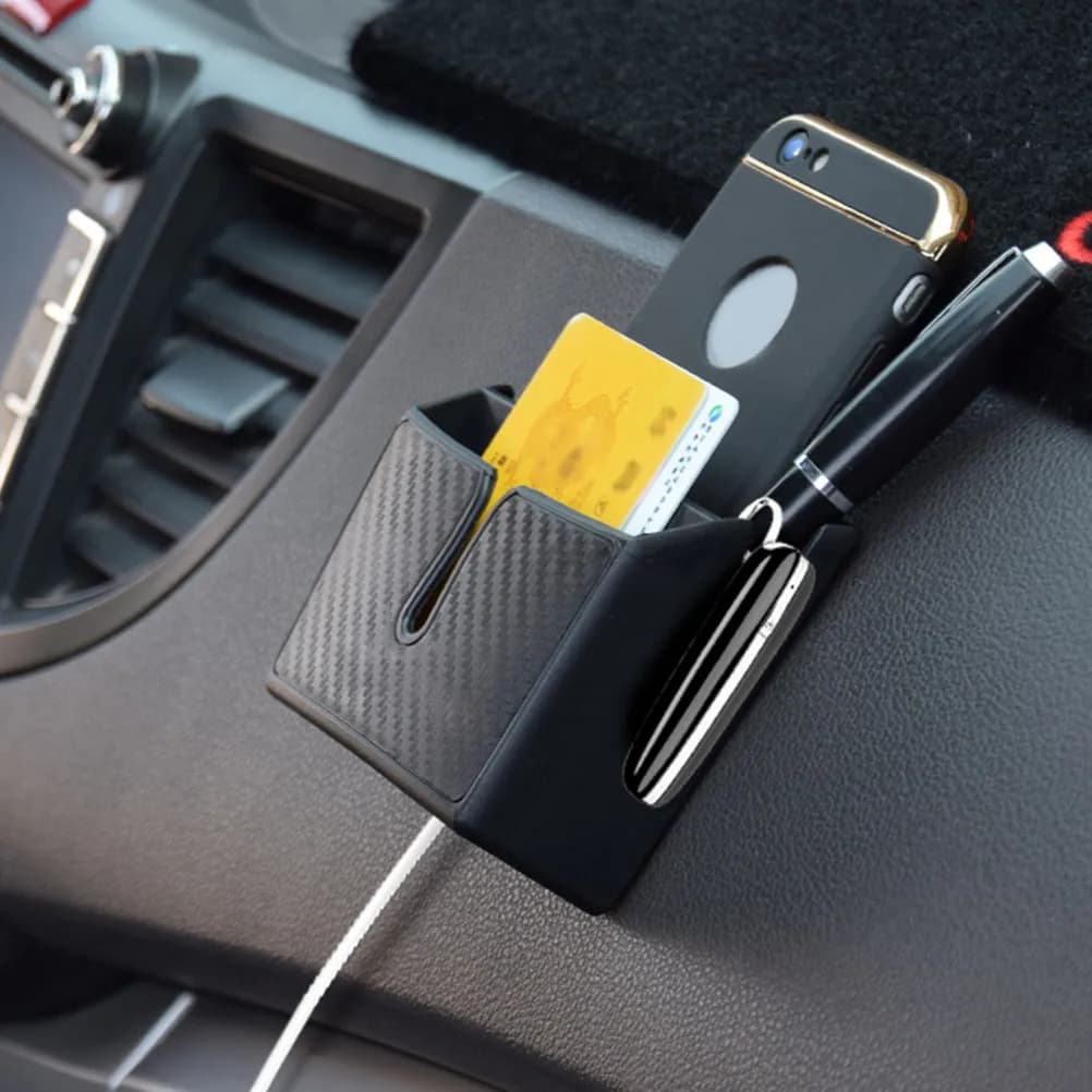 2 Pieces Organizer for Premium Plastic Car Slots, Storage Container for Phone, Wallet, Keys, Coins, Save Space, Easy Installation