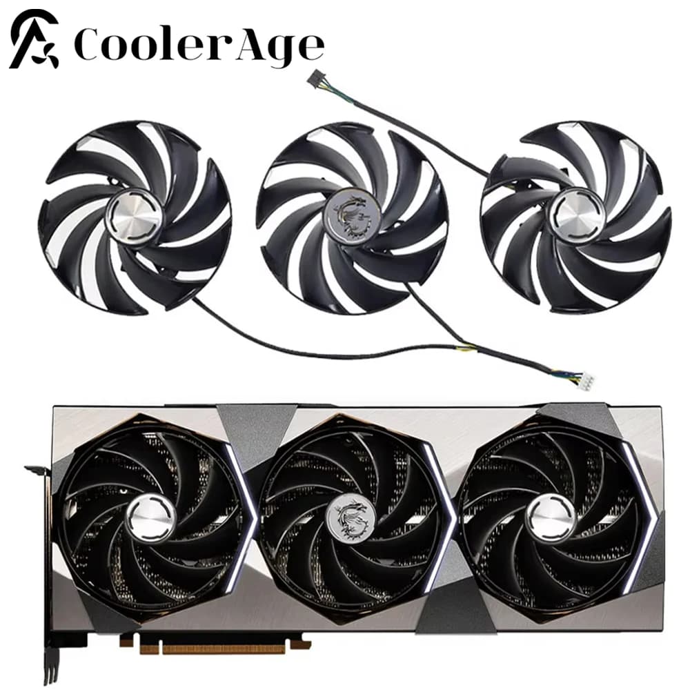 Ventola per Scheda Video MSI GeForce RTX 4080 4080S 4090 4090D SUPRIM X, 95MM PLD10020B12H, per Schede Grafiche RTX4080 RTX4080S RTX4090