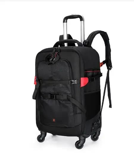 Borsa Trolley da viaggio per fotocamera borsa per videocamera zaino con ruota fotografia borsa per obiettivo Storager per Studio fotografico portatile da 15.6"